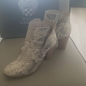 Snake skin ankle boots
